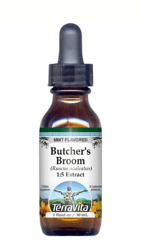 Terravita Butcher's Broom Root - Glycerite Liquid Extract (1:5) - Mint Flavored (1 fl oz, ZIN: 428459) - 2 Pack