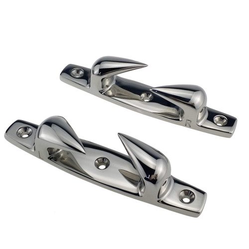 keehui Heavy Dudy Marine Grade 316 Stainless Pair 3 Holes 6"(152mm) Skene Boat Angled Bow Chocks Yacht Deck Dock Mooring Rope Cleat Chock