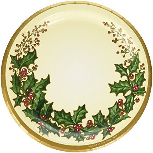 Creative Converting 56568 25 Count Winter Holly Paper Lunch Plates