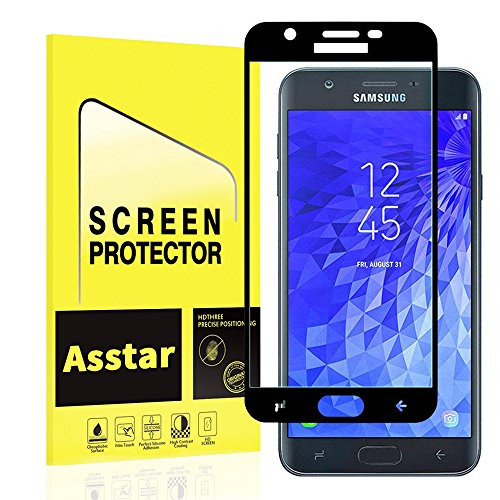 [1 Pack] Samsung Galaxy J7 2018 Screen Protector, Asstar [Full Screen Coverage] Bubble Free Anti-Scratch Tempered Glass Screen Protector Lifetime Replacement Warranty for Samsung Galaxy J7 2018