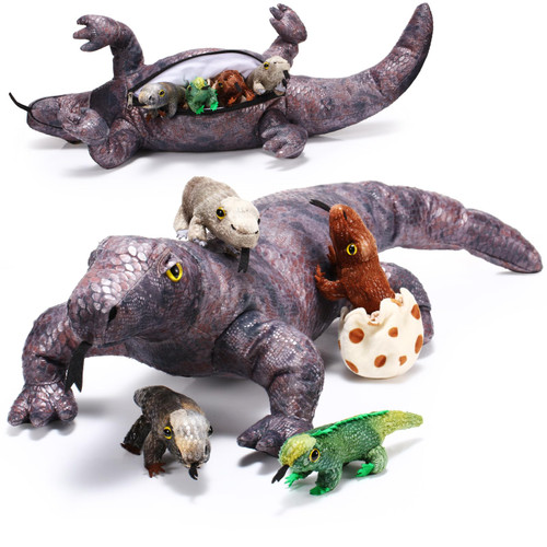 Lenwen 5 Pieces Komodo Dragon Plush Toy Set 26 Inch Monitor Lizard Stuffed Animal with 4 Plush Baby Lizards, Stuffed Komodo Dragon Plush Giant Lizard for Boy Girl Birthday Gift Pet Party Favor Lenwen 5 Pieces Komodo Dragon Plush Toy Set 26 Inch Monitor Lizard Stuffed Animal with 4 Plush Baby Lizards, Stuffed Komodo Dragon Plush Giant Lizard for Boy Girl Birthday Gift Pet Party Favor