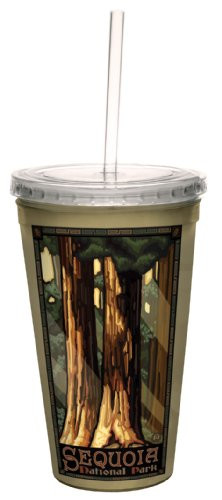 Tree-Free Greetings cc33190 Vintage Sequoia National Park Trees by Paul A. Lanquist Artful Traveler Double-Walled Cool Cup with Straw, 16-Ounce