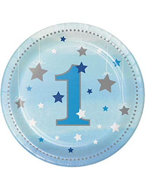 Creative Converting 322230 Twinkle One Little Star Boy 1st Birthday Dessert Plates, 7", Blue Creative Converting 322230 Twinkle One Little Star Boy 1st Birthday Dessert Plates, 7", Blue