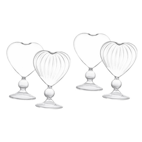 ULTECHNOVO 4 Pcs Love Glass Glasses Tiki Glasses for Cocktails Heart Cocktail Glass Bird Glasses Cocktail Glasses Bar Fun Cocktail Glasses Drinking Glasses Wine Cup Classic Wine Set