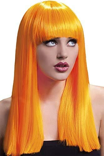 Smiffys Women's One Size Fever Alexia Wig, Neon Orange