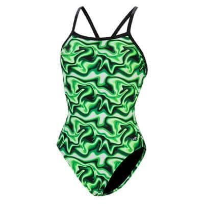 Dolfin Women's Print V-2 Back 1-Piece - Surge Surge Green 32