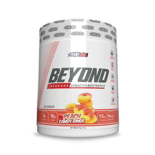 EHPlabs Beyond BCAA Powder Amino Acids Post Workout Recovery - BCAAs Essential Amino Acids EAA Supplements Powder - 10g Amino Acids Supplement for Muscle Recovery, 60 Servings (Peach Candy Rings) EHPlabs Beyond BCAA Powder Amino Acids Post Workout Recovery - BCAAs Essential Amino Acids EAA Supplements Powder - 10g Amino Acids Supplement for Muscle Recovery, 60 Servings (Peach Candy Rings)