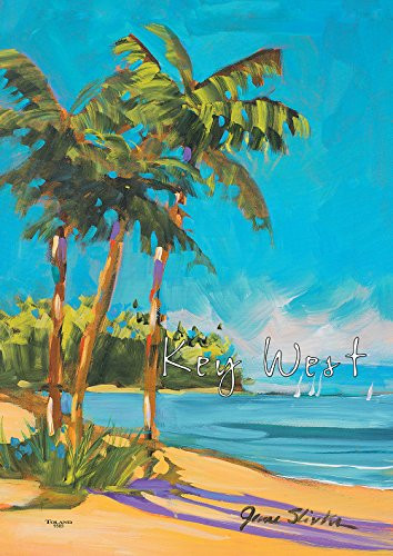 Toland Home Garden Island Time Key West 12.5 x 18 Inch Decorative Regional Florida Tropical Summer Beach Palm Tree Garden Flag