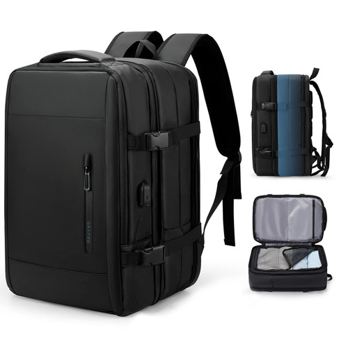 VECAVE Travel Backpack for Women Men Black Carry On Backpack,Expandable Airline Airplane Approved Weekenders Backpack,Fit 15.6 Inch Laptop Waterproof 40L Travel Backpack VECAVE Travel Backpack for Women Men Black Carry On Backpack,Expandable Airline Airplane Approved Weekenders Backpack,Fit 15.6 Inch Laptop Waterproof 40L Travel Backpack