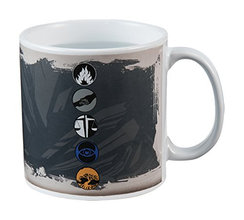Vandor 79061 Divergent 20 Ounce Heat Reactive Ceramic Mug, Black/White
