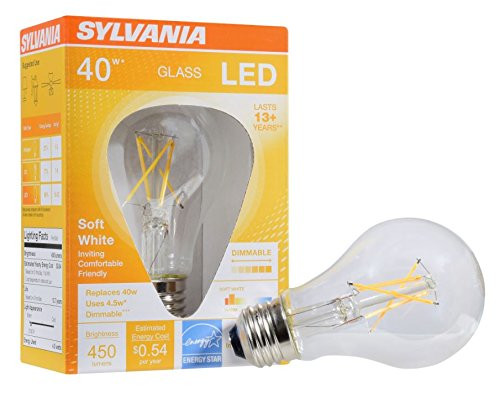 SYLVANIA 74590 Filament LED Bulb, Clear Finish