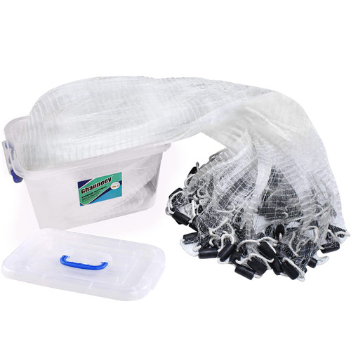 Ghanneey American Handmade Fishing Cast Net Premium Fishing Net in Freshwater or Saltwater for Bait Trap Fish Throw Net 4FT Radius