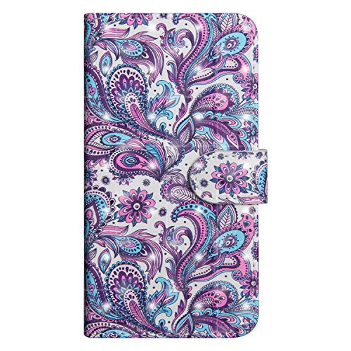LG Aristo 2 Case, LG Tribute Dynasty Case, LG Zone 4 Case, LG K8 2018 Case, OrangePlus PU Leather Folio Flip Wallet Case [Kickstand] Magnetic Closure for LG K8 2018 (Colorful Leaf)