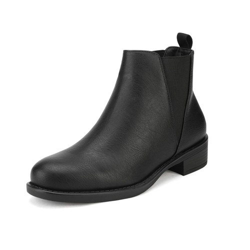 DREAM PAIRS Women's Black Pu Chelsea Ankle Boots Low Heel Booties Size 6.5 B(M) US Isabella-2 DREAM PAIRS Women's Black Pu Chelsea Ankle Boots Low Heel Booties Size 6.5 B(M) US Isabella-2