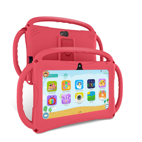 Android 11 Tablet for Kids 7inch Toddler Tablets 3GB+32GB Google Play Kids Tablet iWawa APP Pre-Loaded Dual Camera WiFi Bluetooth Learning Educational Tablet with Kids-Proof Case (Red)