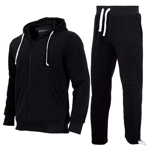 Xsylxgc Men's Tracksuit 2 Pieces Sets Jogging Suits Athletic Sweatsuits Casual Outfit Fleece Hoodie, Dark Gray XL