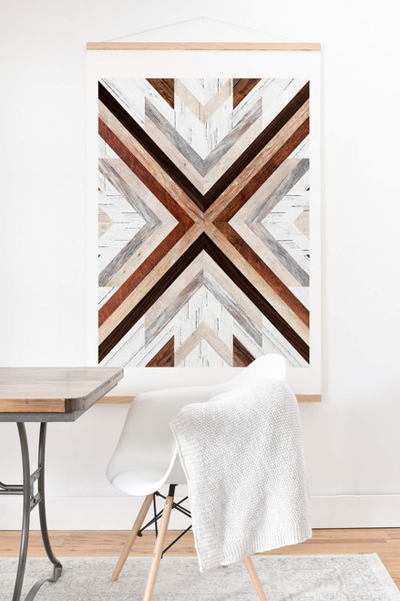Deny Designs Iveta Abolina Geo Wood 1 Art Print & Hanger, 8x10, Brown