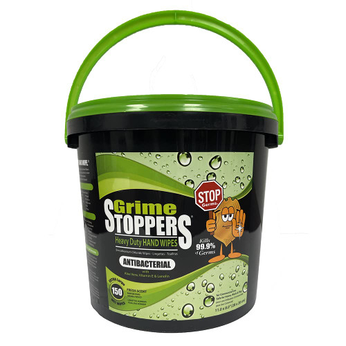 Grime STOPPERS Heavy Duty Hand Wipes w/Micro-Power Beads-NOT YOUR ORDINARY HAND WIPES | 150 Wipes/Bucket (Single) Grime STOPPERS Heavy Duty Hand Wipes w/Micro-Power Beads-NOT YOUR ORDINARY HAND WIPES | 150 Wipes/Bucket (Single)