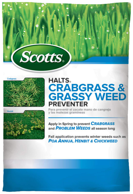 Scotts Halts Crabgrass & Grassy Weed Preventer, Pre-Emergent Weed Killer for Lawns, 10,000 sq. ft., 20.12 lbs.