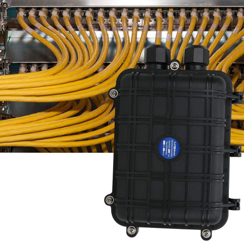 YWBL-WH Fiber Optic Connection Box,1 in 1 Out Horizontal Fiber Optic Splice Enclosure IP68 Waterproof Fiber Cable Connection Box 28x20x9cm(24 Core), Distribution Box Electrical Box