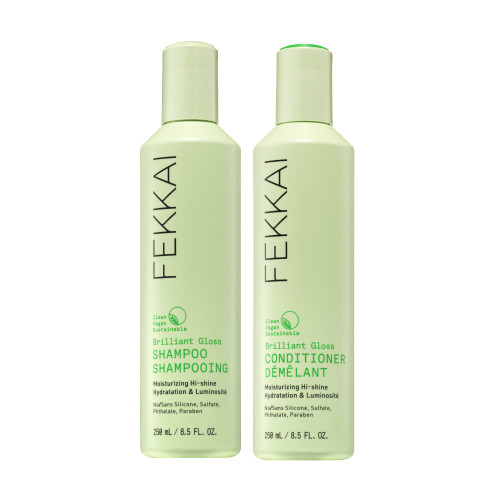 FEKKAI Brilliant Gloss Shampoo + Conditioner - 8.5 oz Bottle of Each - Revives & Nourishes Dry, Frizz-Prone Hair - Salon Grade, EWG Compliant, Vegan & Cruelty Free FEKKAI Brilliant Gloss Shampoo + Conditioner - 8.5 oz Bottle of Each - Revives & Nourishes Dry, Frizz-Prone Hair - Salon Grade, EWG Compliant, Vegan & Cruelty Free