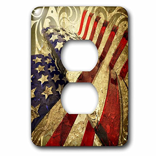3dRose LLC lsp_149949_6 Glass and Grunge American Flag 2 Plug Outlet Cover 3dRose LLC lsp_149949_6 Glass and Grunge American Flag 2 Plug Outlet Cover