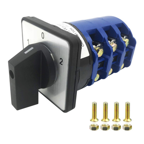 Peissy Rotary Cam Changeover Switch LW28-125/3 660V 125A 3 Position 12 Terminals Universal Selector Switch ON/Off/ON