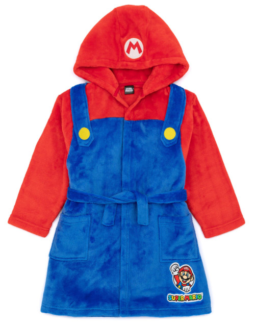Super Mario Dressing Gown Kids Girls Boys Game Character Pjs Bathrobe 13-14 Years