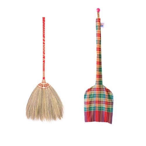 SN SKENNOVA - Broom Asian Straw Thai Natural Grass Broom with Bamboo Grass Emroidery Woven Nylon Thread Handle for Sweeping Dirt Dust Garbage Wedding Jumping Broom (40 x 16 inch) SN SKENNOVA - Broom Asian Straw Thai Natural Grass Broom with Bamboo Grass Emroidery Woven Nylon Thread Handle for Sweeping Dirt Dust Garbage Wedding Jumping Broom (40 x 16 inch)