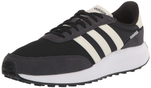 adidas Women's 70s Running Shoe, Black/Off White/Carbon, 9.5