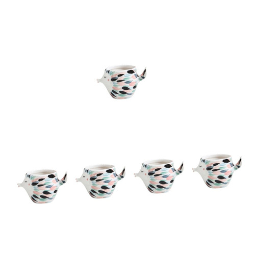 NOLITOY 5pcs Ceramic Teacup Chinese Tea Mug Ceramic Tea Cup Ceramic Mate Cup Porcelain Latte Tea Cup Animal Coffee Mugs Mug Cup Hot Beverages Mug Water Mug Ceramics Painted Breakfast Cup