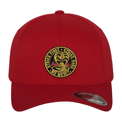 Cobra Kai Officially Licensed Patch Flexfit Cap (Red), Large/X-Large