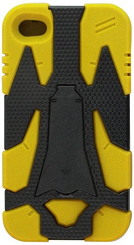 MyBat Apple iPhone 4s/4 Cyborg Hybrid Phone Protector Cover - Retail Packaging - Black/Yellow