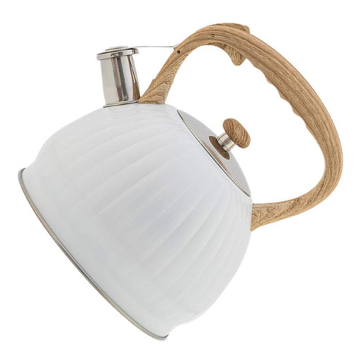 NUOBESTY 1pc Pumpkin Chirping Kettle electric water kettle gas boiled kettle stovetop tea kettle metal coffee mugs Water Boil Kettle white Stainless steel water heater travel enamel