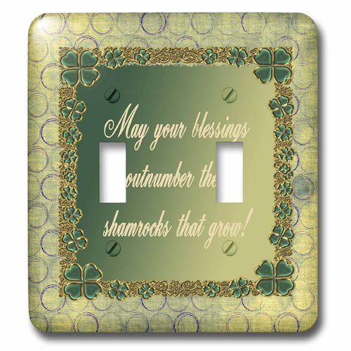 3dRose lsp_180857_2 Jewel Look Four Leaf Clover Circles Blessings Outnumber Shamrocks That Grow Toggle Switch