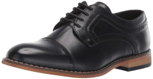 Stacy Adams Boys' Dickinson Cap-Toe Oxford, Black, 3 M US Big Kid