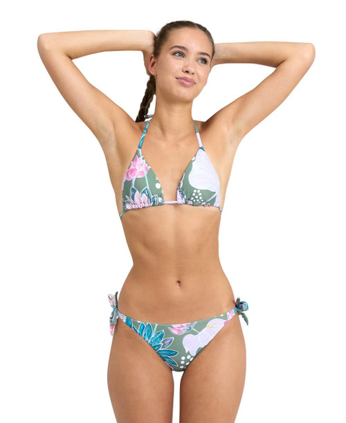 ARENA Women's Standard Allover Triangle Bikini, Jade Multi, X-Small
