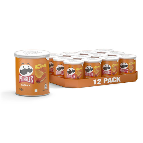 Paprika Pringles | Pringles Bell Pepper | Pack of 12 Small Cans | Pringles Multipack | Pringles Crisps | 16 Oz | 480 Gr