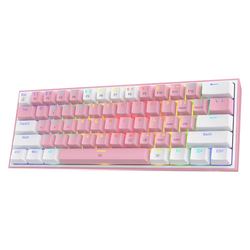 Redragon K617 Fizz 60% Wired RGB Gaming Keyboard, 61 Keys Compact Mechanical Keyboard w/White and Pink Color Keycaps, Linear Red Switch, Pro Driver/Software Supported Redragon K617 Fizz 60% Wired RGB Gaming Keyboard, 61 Keys Compact Mechanical Keyboard w/White and Pink Color Keycaps, Linear Red Switch, Pro Driver/Software Supported