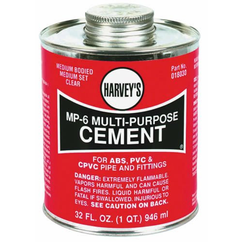 William H Harvey 018030-12 Multi-Purpose Solvent Cement, 32 oz, Milky Clear