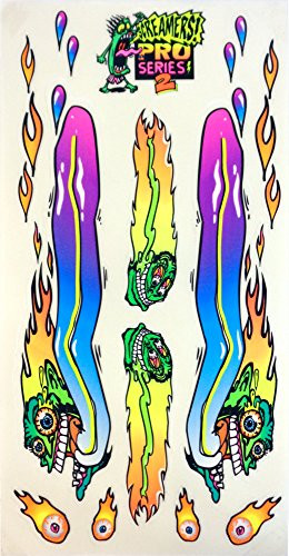 Rad Decalz - Screamers! Pro Series 2 - Neon Faces with Tongues Out and Flaming Eyeballs- 13 Sticker Decal Set