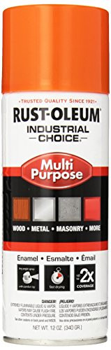 Rust-Oleum 1653830 1600 System Multi-Purpose Enamel Spray Paint, 12-Ounce, Safety Orange