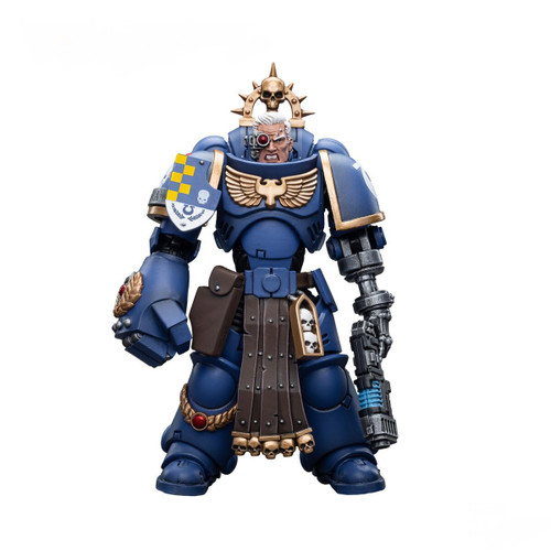 Joytoy 1/18 Action Figure Warhammer 40k Figure Model Toys Ultramarines Lieutenant with Power Fist Collection Model Anime 4.7 Inch