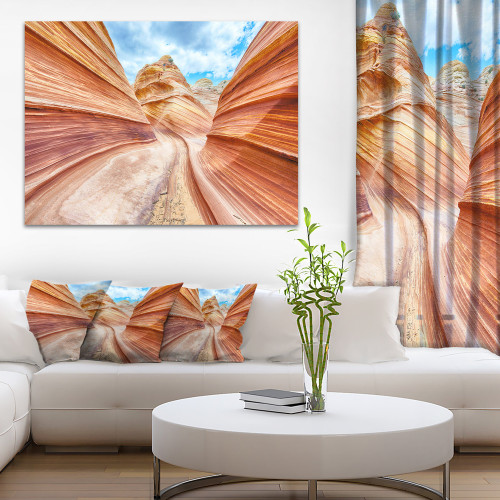 Designart PT9335-20-12 Swirling Dune Sandstones-Landscape Photo Canvas Art Print-20x12, 12" H x 20" W x 1" D 1P, Brown Designart PT9335-20-12 Swirling Dune Sandstones-Landscape Photo Canvas Art Print-20x12, 12" H x 20" W x 1" D 1P, Brown