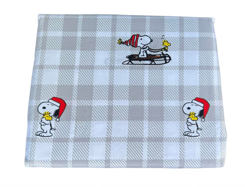 Peanuts Snoopy & Woodstock Christmas Holiday Plaid Queen Sheet Set by Berkshire