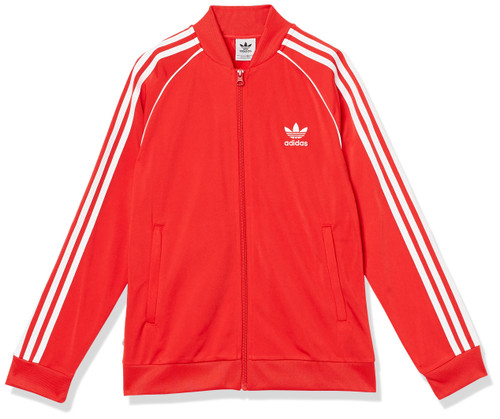 adidas Originals Kids' Adicolor Superstar Track Jacket, Vivid Red/White, Large