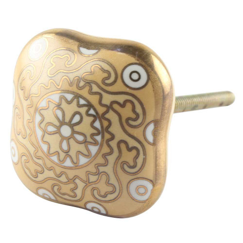 Indian Shelf 8 Pack Dresser Drawer Knobs Vintage|Square Fauna Dressers Knobs|Mustard Vintage Cabinet Knobs & Pulls|Ceramic Cabinet Pulls with One Hole|Door Knobs|Single Hole Cabinet Knobs