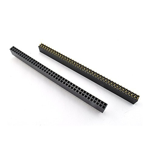 ZYAMY 10pcs 2.54mm 80Pin Female Socket Pin Header Strip 2x40P Dual Row Straight Female Socket Pin Header Strip Connector Black