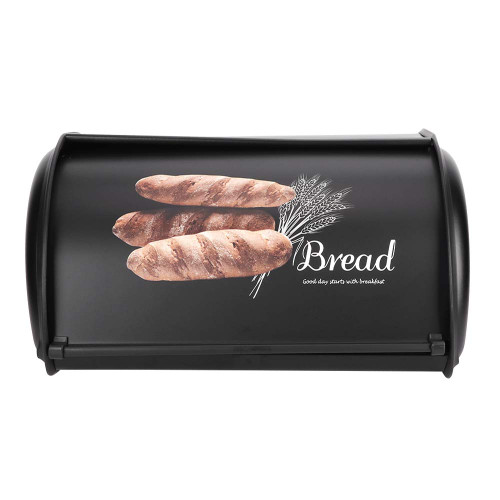 Large Bread Box,Stainless Steel Bread Box,Bread Keeper Container,Bread Containers Storage,Bread Bin for Kitchen Counter (Black)