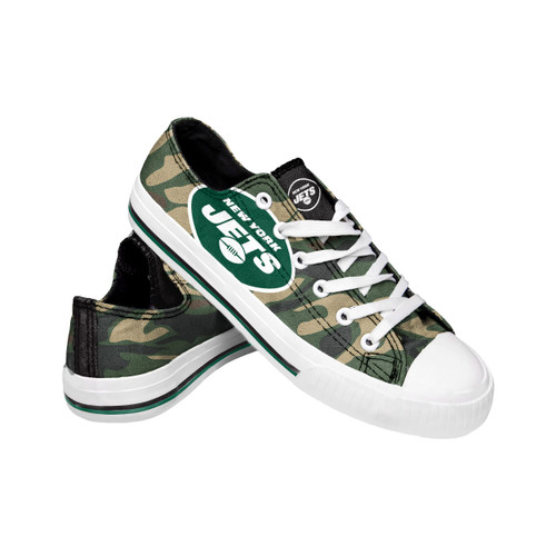 FOCO New York Jets NFL Womens Camo Low Top Canvas Shoes - 11